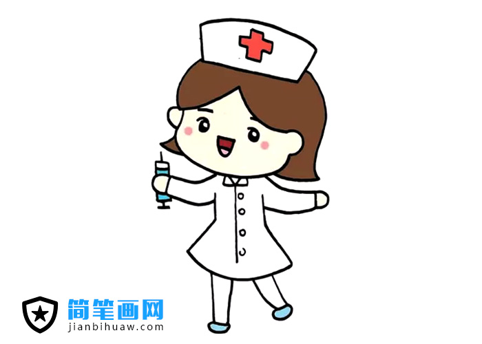 打針的小護(hù)士簡(jiǎn)筆畫圖片含上色