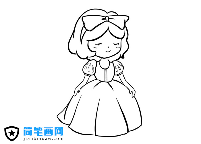 美麗的公主簡(jiǎn)筆畫(huà)圖片含上色
