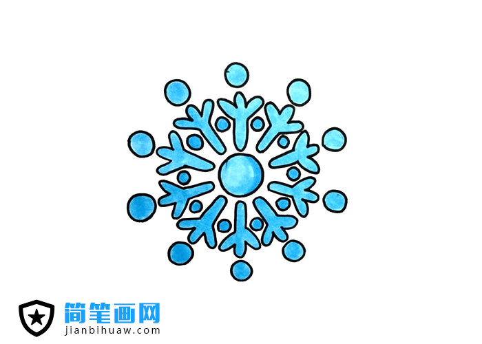 雪花簡筆畫圖片含上色