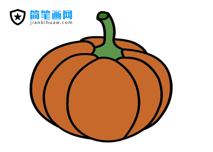 南瓜簡筆畫圖片含上色