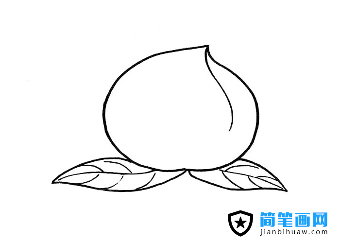 一只大壽桃簡(jiǎn)筆畫(huà)圖片