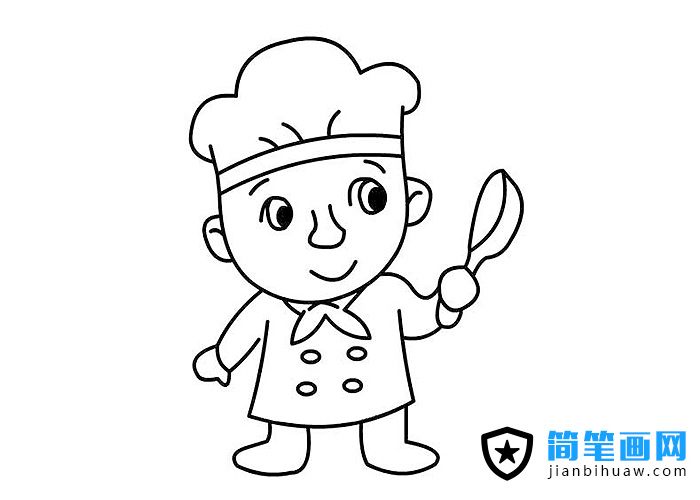大帽子廚師簡(jiǎn)筆畫圖片