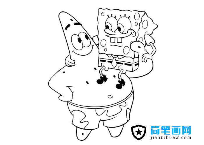 海綿寶寶派大星簡筆畫圖片