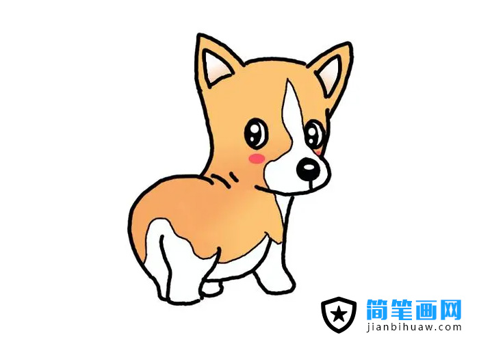 可愛小狗狗簡筆畫圖片含上色