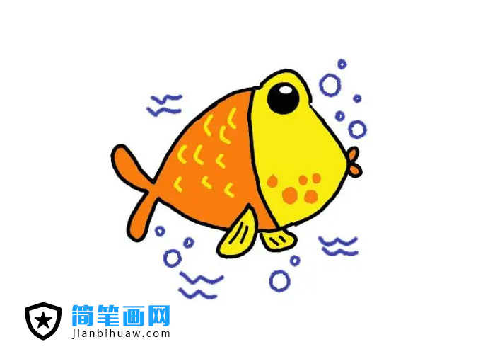 可愛(ài)的小魚(yú)簡(jiǎn)筆畫(huà)圖片含上色