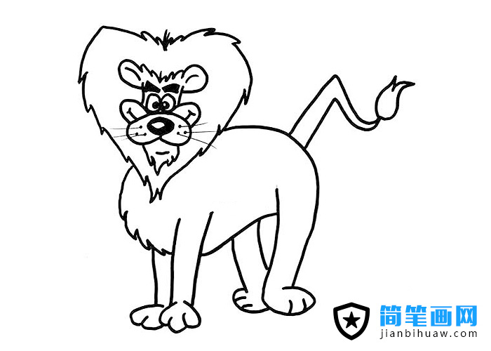 一只卡通獅子簡(jiǎn)筆畫(huà)圖片