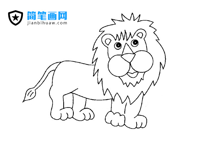 動(dòng)物園里的大獅子簡(jiǎn)筆畫圖片
