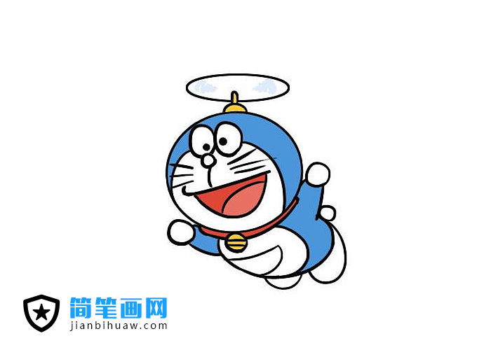哆啦A夢飛行的機(jī)器貓簡筆畫圖片