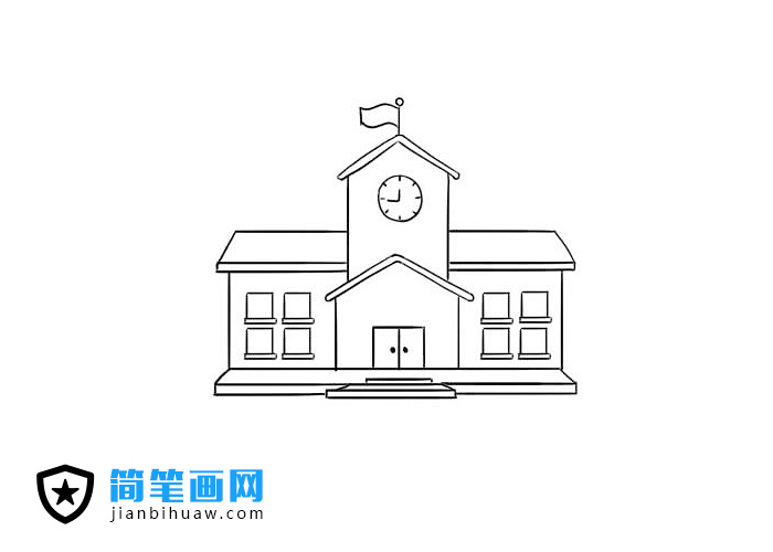 學(xué)校的教學(xué)樓簡筆畫圖片
