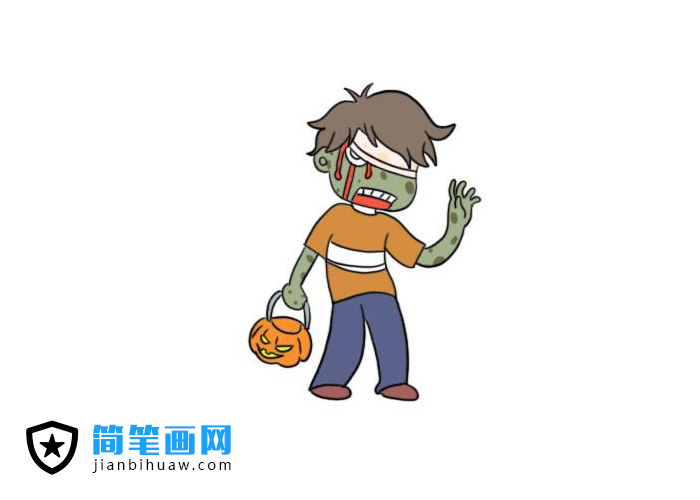 萬(wàn)圣節(jié)僵尸兒童人物簡(jiǎn)筆畫圖片