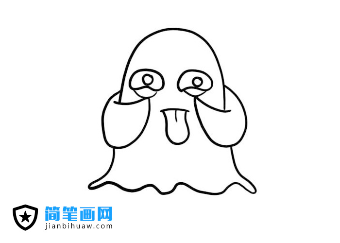 扮鬼臉的幽靈簡(jiǎn)筆畫圖片