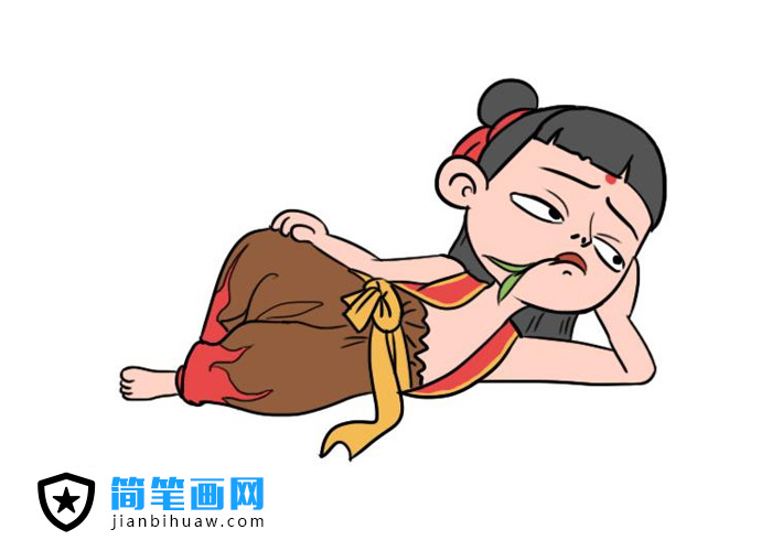 哪吒簡(jiǎn)筆畫圖片含上色