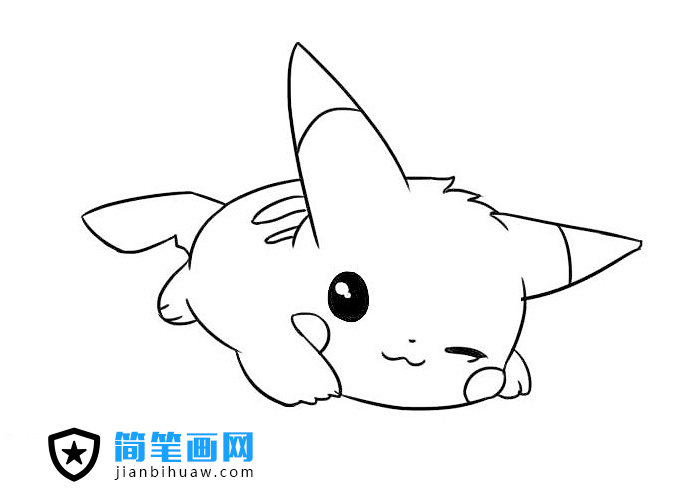最萌的皮卡丘簡(jiǎn)筆畫(huà)圖片含上色