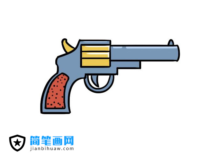 簡(jiǎn)單好畫(huà)的手槍簡(jiǎn)筆畫(huà)圖片含彩色