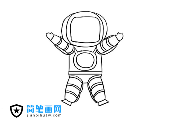 簡(jiǎn)單好畫的太空人簡(jiǎn)筆畫圖片含上色
