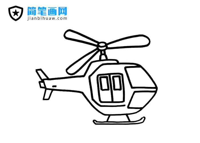 簡單直升飛機簡筆畫圖片