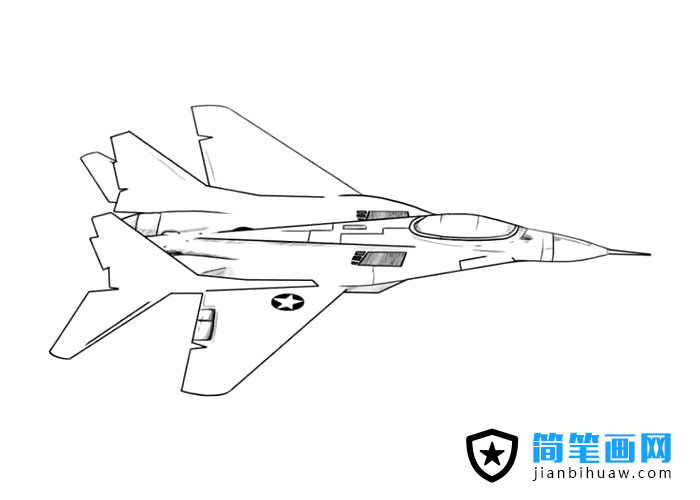 超酷的戰(zhàn)斗機(jī)簡(jiǎn)筆畫(huà)圖片