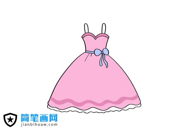 粉色禮服裙子簡筆畫圖片