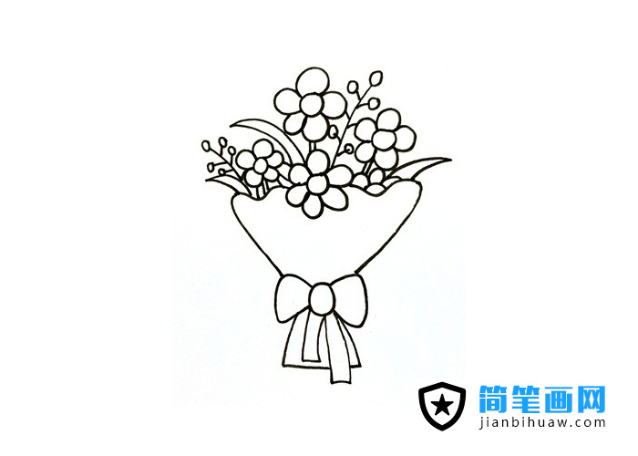 手捧花鮮花簡(jiǎn)筆畫(huà)圖片