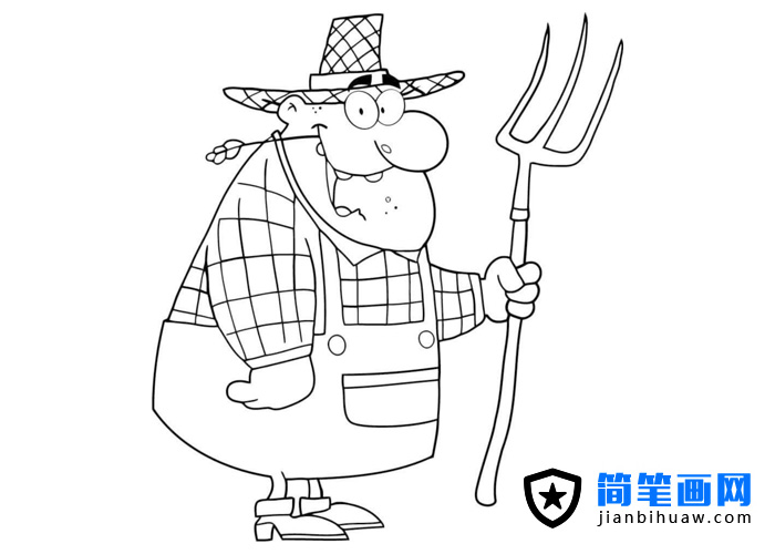 國(guó)外農(nóng)場(chǎng)主的簡(jiǎn)筆畫圖片