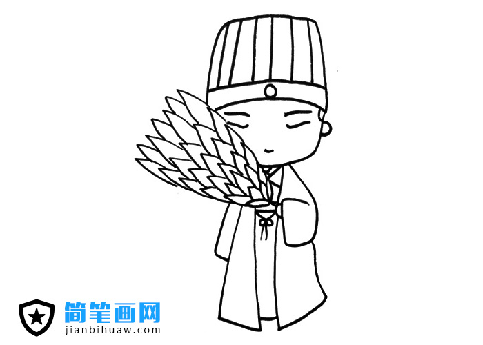 古代三國人物諸葛亮簡筆畫圖片