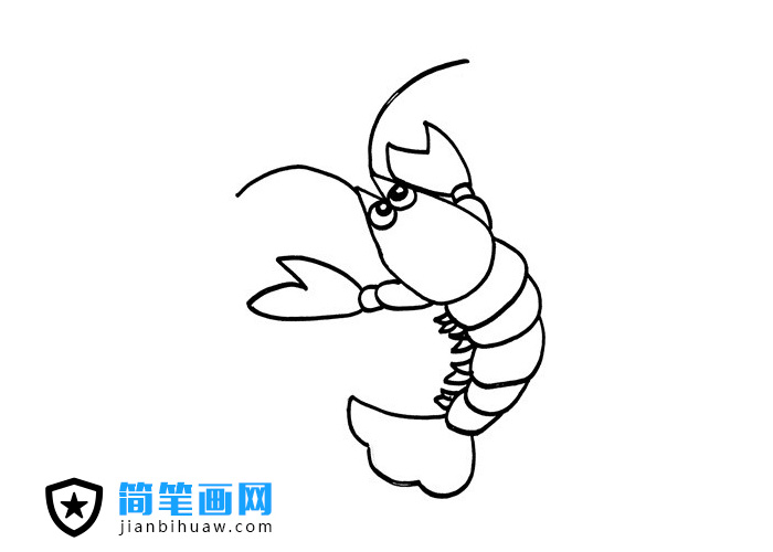 小龍蝦簡筆畫圖片