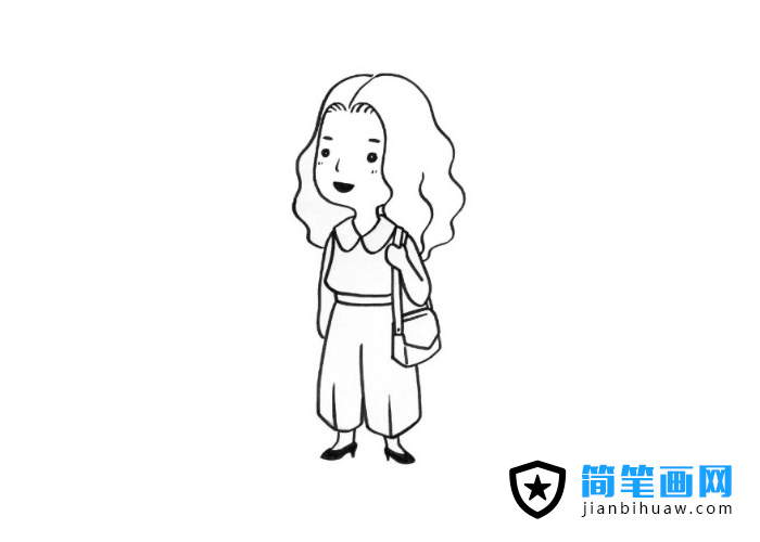 時尚辣媽簡筆畫圖片