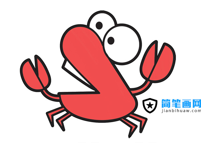 可愛卡通螃蟹簡(jiǎn)筆畫圖片